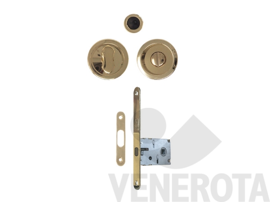 Immagine di Kit tondo a gancio per porta scorrevole Open ID 211 LK bordo tondo con nottolino - frontale 16 mm Colombo Design
