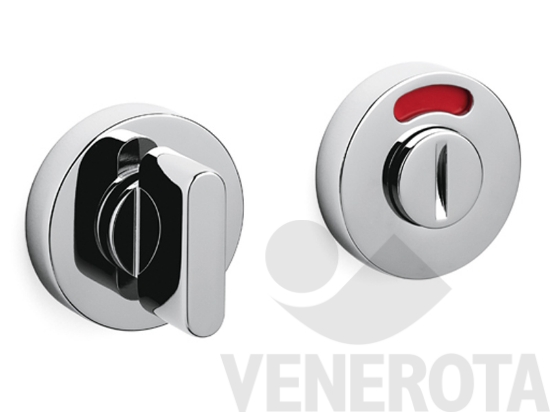 Immagine di Coppia bocchette tonde Link per porte WC con chiavistello e indicatore libero/occupato - diametro 47 mm Olivaria