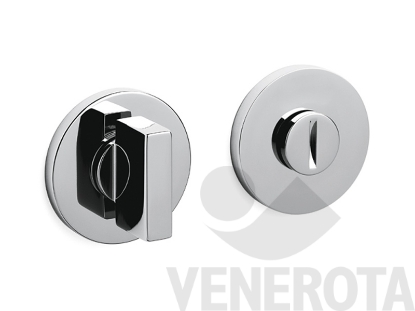 Immagine di Coppia bocchette tonde basse Space per porte WC con chiavistello - diametro 51 mm Olivari