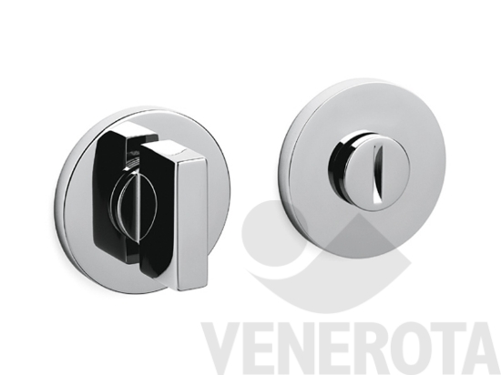 Immagine di Coppia bocchette tonde basse Space per porte WC con chiavistello - diametro 51 mm Olivari