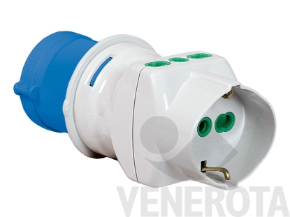 Immagine di Adattatore industriale spina 2P E 16A 230 CEE - Presa ... (20609)