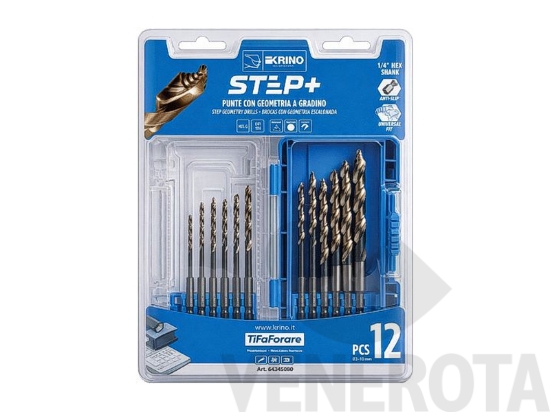 Immagine big Immagine di Set 12 punte HSS rettificate STEP+ per metallo a...